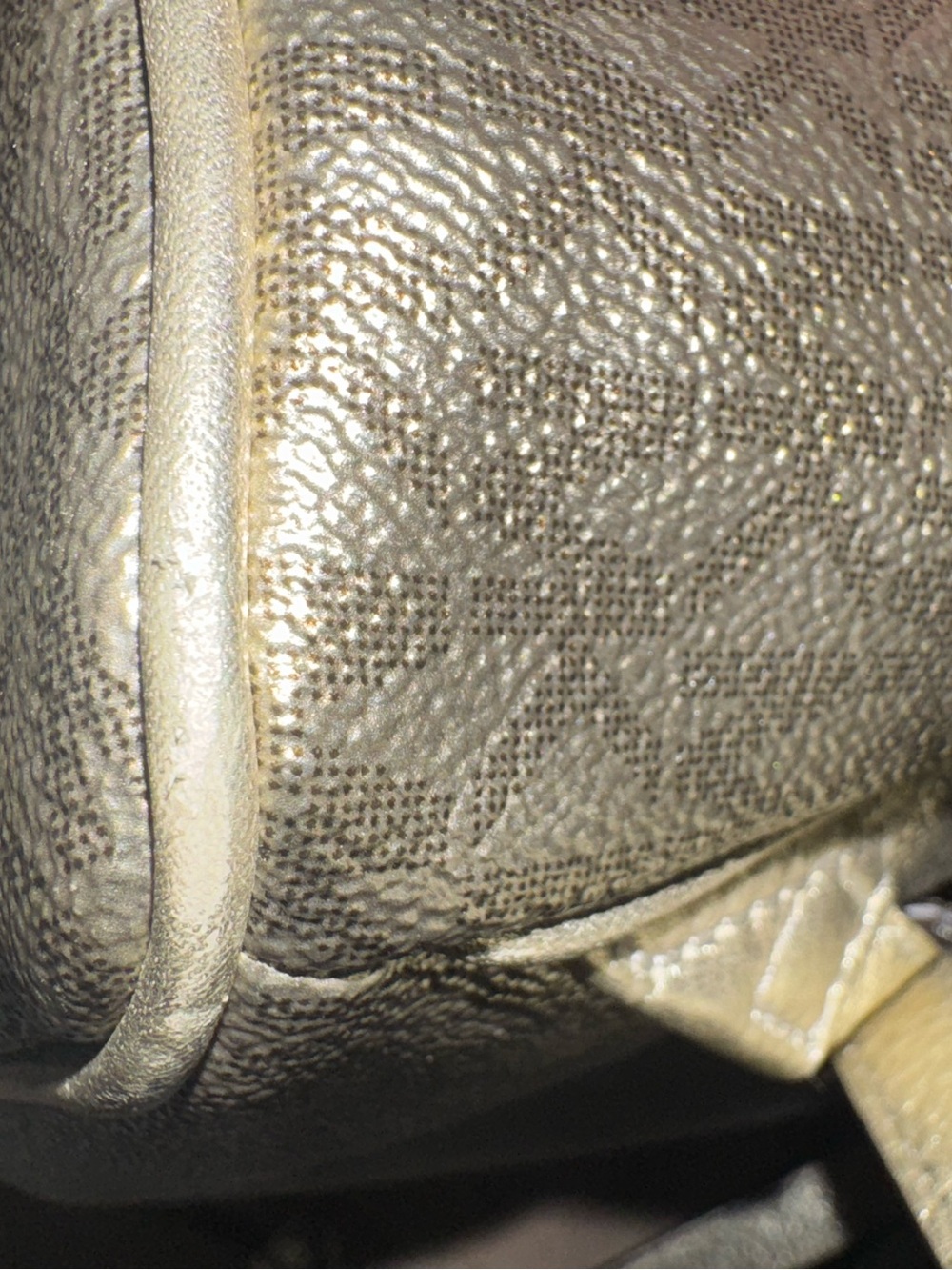 Michael Kors Metallic Gold Medium Backpack Gold hardware (2 c/o bottom pipe) - Picture 13 of 17